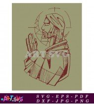 Christian Art Of Jesus Hands Raised SVG