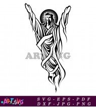 Jesus Christ Silhouette In Religious Vector Design SVG