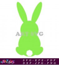 Green Easter Bunny Silhouette Template Design SVG