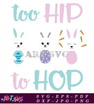 Cute Easter Bunnies With To Hop Design SVG