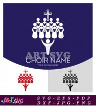 Choir Name Logo With People Singing SVG