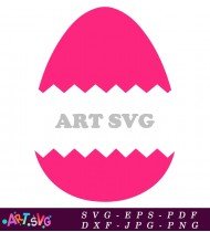 Pink Easter Egg With White Chevron SVG