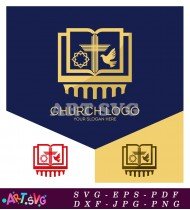 Church Logo Design Holy Book Christian Symbol SVG