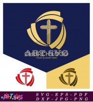 Church Logo Design Cross Simple Minimalist SVG