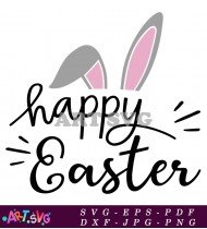 Happy Easter Design With Cross Graphic SVG