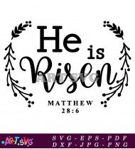 He Is Risen Matthew 28 6 Scripture SVG