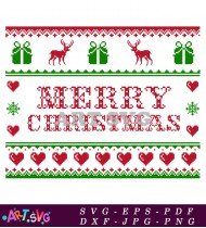 Merry Christmas Mickey Mouse Knit Design SVG