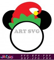 Elf Mickey Mouse Christmas Ornament Printable SVG