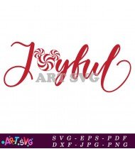 Merry Christmas Joyful Red Script Typography Design SVG