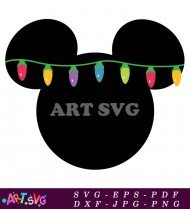 Mickey Mouse Christmas Lights Holiday Decoration Design SVG