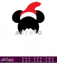 Santa Hat Mickey Mouse Christmas Cut File SVG