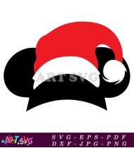 Santa Hat Mickey Mouse Christmas Silhouette SVG