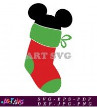 Christmas Stocking Mickey Mouse Design SVG File