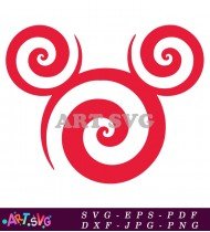 Red Candy Cane Mouse Ears Christmas Design SVG