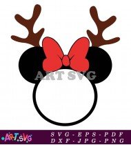 Christmas Reindeer Mickey Mouse Silhouette SVG Cut File