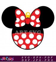 Red Polka Dot Christmas Minnie Mouse Svg File SVG