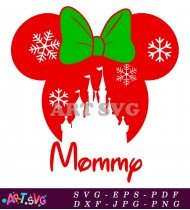 Red Christmas Disney Castle Minnie Svg Cut File SVG