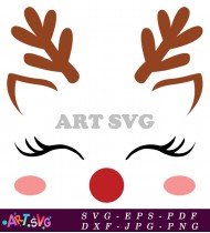 Santa Claus Deer Antlers Reindeer Holiday SVG