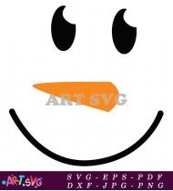 Cartoon Snowman Face With Simple Smile SVG