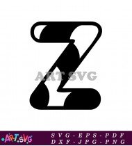 Candy Cane Letter Z Clipart Silhouette Design SVG