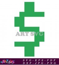 Green Pixel Art I Letter Christmas Design SVG 1