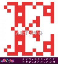 Red Pixel Art Cross Holiday Design SVG