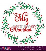 Feliz Navidad Christmas Wreath Cut File SVG 2