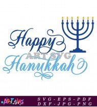 Happy Hanukkah Script Cut File SVG 2