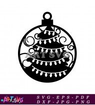 Christmas Tree Ornament With Twinkling Lights SVG