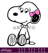 Valentine's Day Snoopy Wearing Heart Hat SVG