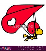 Snoopy Cartoon Character Flying A Kite SVG