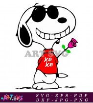 Snoopy In Sunglasses Wearing Red SVG