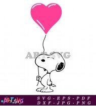 Snoopy Sleeping Valentine's Day Heart SVG 1