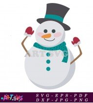 Snowman Christmas Holiday Clipart Festive Cartoon SVG