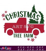 Red Truck Christmas Tree Farm Svg Design Cut File SVG