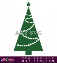 Green Christmas Tree Winter Holiday Decoration Design SVG