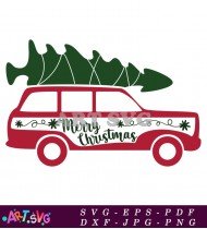 Merry Christmas Car Holiday Decoration Graphic Design SVG