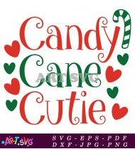 Candy Cane Cutie Holiday Decor SVG 1