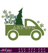 Holly Jolly Christmas Truck SVG Cut File 1