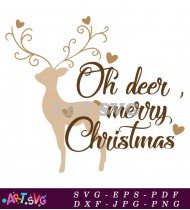 Oh Deer Merry Christmas Reindeer Holiday Gift SVG