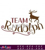 Team Rudolph Christmas Holiday Green Antlers SVG