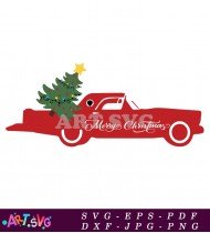 Red Christmas Truck Tree Ornament Design SVG