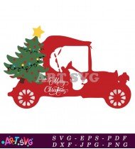 Merry Christmas Tree Truck Ornament Design SVG 4