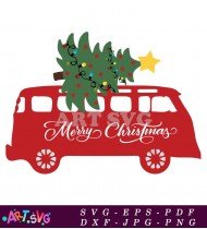 Merry Christmas Tree Truck Ornament Design SVG 5