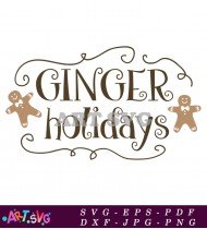 Gingerbread Holiday Sign Printable SVG Christmas Design 1