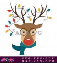 Reindeer Christmas Clip Art Glasses Holiday Vector SVG 1