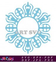 Circle Snowflake Design Template For Christmas Cards SVG 1