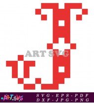 Pixelated Christmas Tree Decoration Abstract Design SVG