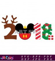 Mickey Mouse Pixelated Christmas Ornament SVG