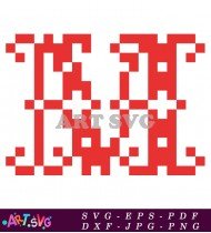 Christmas Pixelated Tree Ornament Red SVG